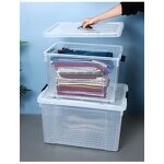 Plastic Storage Box Manufacturer - OEM/ODM Custom Transparent Plastic Storage Box with Handle and Wheels Wholesale
