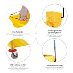 Plastic Squeeze Mop Bucket Factory - OEM/ODM Custom Commercial Plastic Squeeze Mop Bucket with Wheels for Cleaning