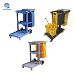 Hotel Cleaning Cart Factory - OEM/ODM Custom High Quality Multifunction Hotel Street Cleaning Cart Plastic Janitorial