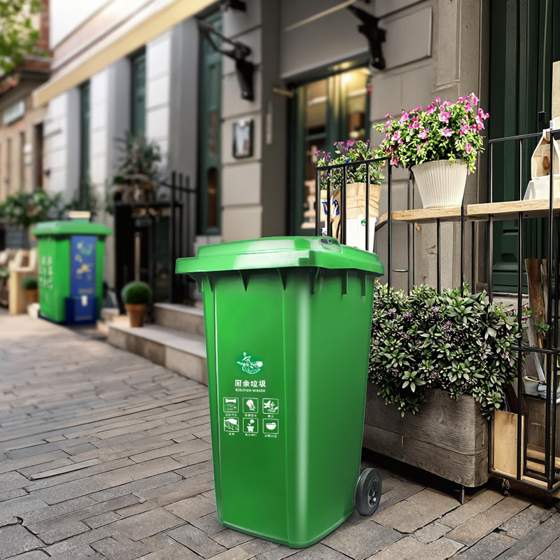 Plastic Waste Container Manufacturer - OEM/ODM Custom 120 Liter Plastic Waste Container Wheels Street Trash Bin Public