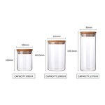 Glass Storage Jar Factory - OEM/ODM Custom Best Price High Borosilicate Glass Food Storage Jar Bamboo Lid 1000ML