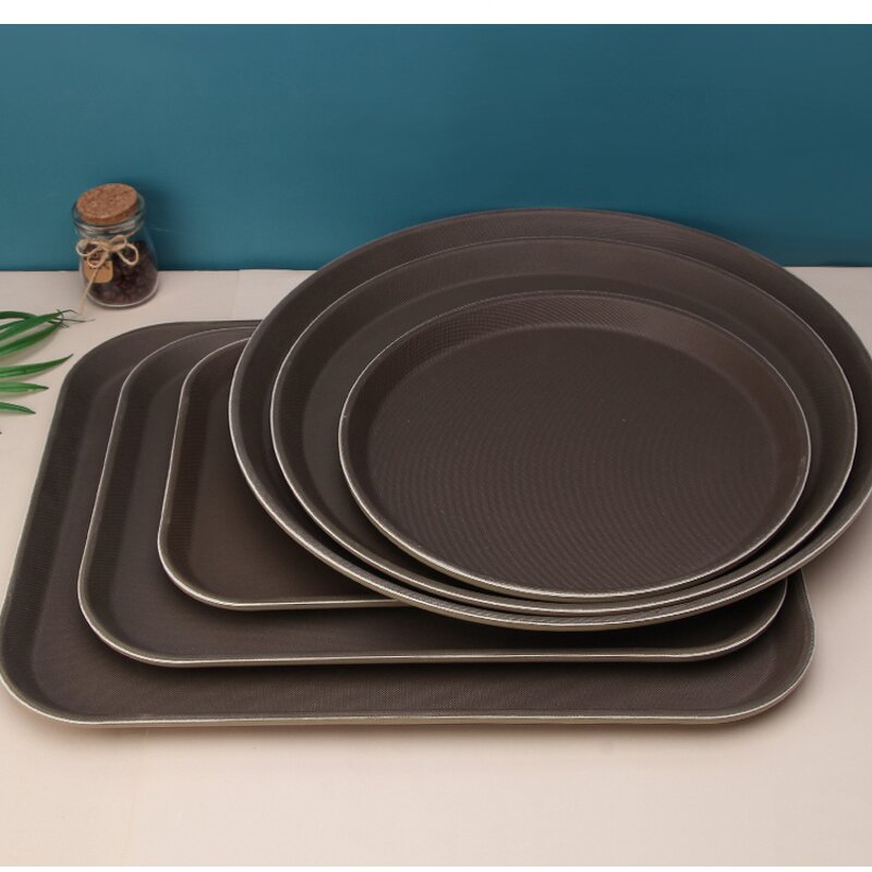 Non Slip PP Tray Manufacturer - OEM/ODM Custom Skid Proof Non Slip PP Tray Round Rectangle Dinner Tray for Food Serving