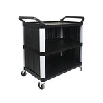 Kitchen Trolley Manufacturer - OEM/ODM Custom 3 Layer Stainless Steel Kitchen Trolley Plastic Hotel Service Trolley