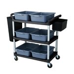 Plastic Service Trolley Factory - OEM/ODM Custom Factory Direct 3 Tier Plastic Service Trolley Durable Hotel Food Cart