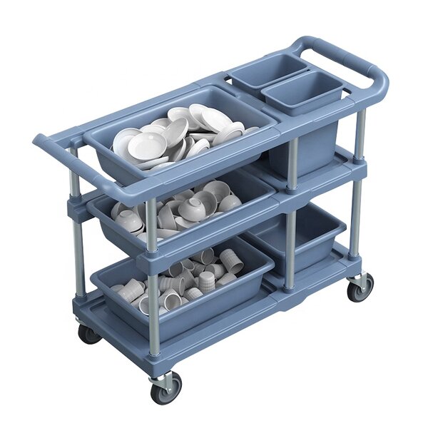 Restaurant Food Cart Trolley Factory - OEM/ODM Custom Durable Plastic Restaurant Food Cart Trolley Firm Kitchen Service