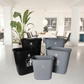 Swing Lid Rubbish Bin Manufacturer - OEM/ODM Custom Black Grey Plastic Swing Lid Recycling Rubbish Bin Open Top