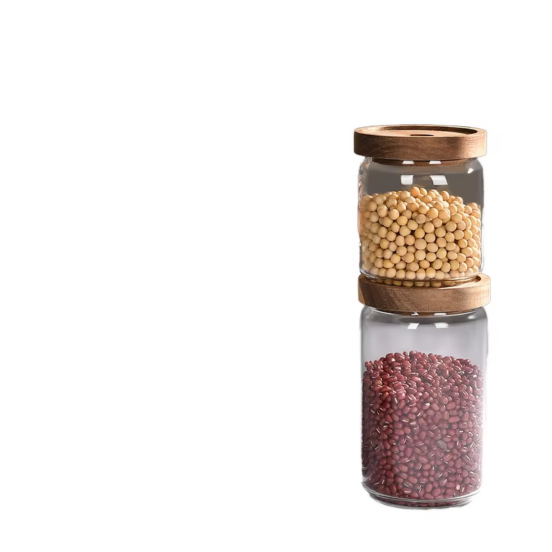 Glass Spice Jar Factory - OEM/ODM Custom Clear Silicone Borosilicate Glass Square Airtight Spice Jar with Bamboo Lid