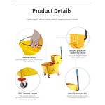 Plastic Squeeze Mop Bucket Factory - OEM/ODM Custom Commercial Plastic Squeeze Mop Bucket with Wheels for Cleaning