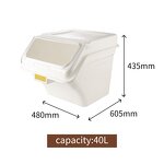 Rice Storage Container Factory - OEM/ODM Custom 40L Food Rice Storage Container with Wheels Flour Cereal Storage Box