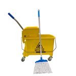 Mop Bucket Factory - OEM/ODM Custom Factory Wholesale Portable Plastic Yellow Wringer Mop Bucket Squeeze 21-25L