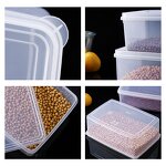 Rice Container Factory - OEM/ODM Custom Rectangle Kitchen Organization Grain Rice Container with Handle Sealed Plastic