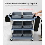 Plastic Service Cart Manufacturer - OEM/ODM Custom Exclusive 3 Tier Plastic Service Cart Durable Kitchen Plate Collector