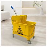 Mop Bucket Factory - OEM/ODM Custom Factory Wholesale Portable Plastic Yellow Wringer Mop Bucket Squeeze 21-25L