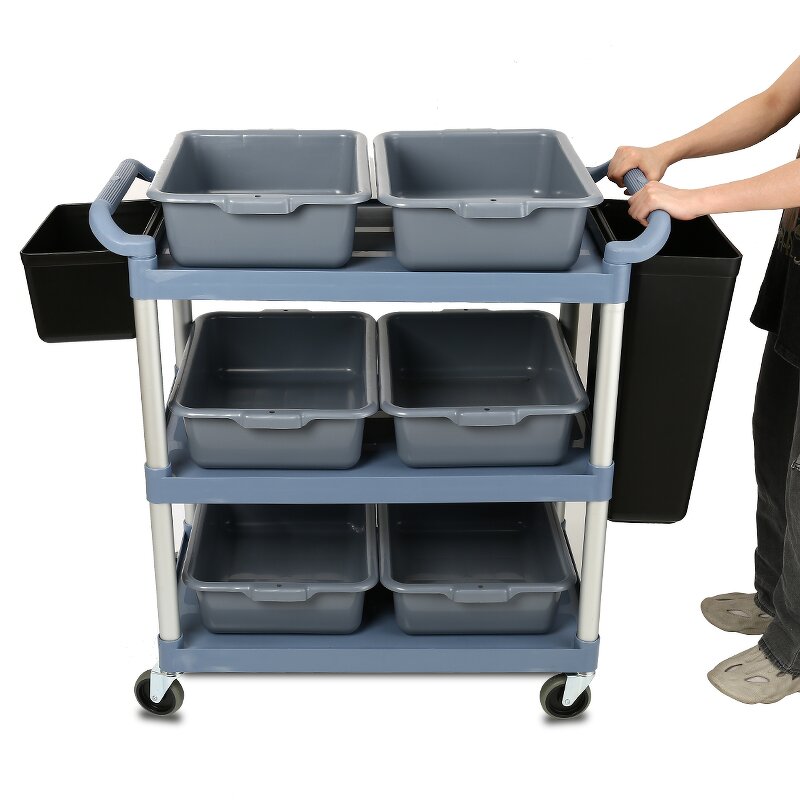 Plastic Storage Boxes Factory - OEM/ODM Custom 3 Tier Household Plastic Storage Boxes for Kitchen Hotel Mobile Trolley
