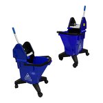 Plastic Wringer Trolley Mop Bucket Manufacturer - OEM/ODM Custom Wholesale Durable Blue Plastic Wringer Trolley Mop Bucket