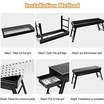 Charcoal BBQ Grill Manufacturer - OEM/ODM Custom Portable Outdoor Fireproof Charcoal Steel BBQ Grill Stove Foldable