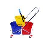 Commercial Mop Wringer Trolley Factory - OEM/ODM Custom Commercial Hotel Cleaning Mop Wringer Trolley Combo Double Bucket
