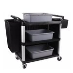 Plastic Service Cart Manufacturer - OEM/ODM Custom Exclusive 3 Tier Plastic Service Cart Durable Kitchen Plate Collector