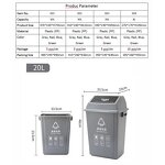 Outdoor Square Trash Can Factory - OEM/ODM Custom Outdoor 58L 40L Square PP Plastic Trash Can Dustbin for Hotels