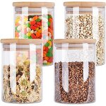 Glass Storage Jar Factory - OEM/ODM Custom Best Price High Borosilicate Glass Food Storage Jar Bamboo Lid 1000ML