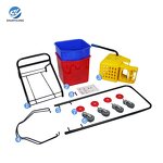 Double Bucket PP Plastic Mop Trolley Manufacturer - OEM/ODM Custom OEM Accepted Double Bucket PP Plastic Mop Trolley