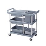 Utility Service Cart Manufacturer - OEM/ODM Custom 3 Shelf Heavy Duty 220LBS Food Service Cart Rolling Kitchen Trolley