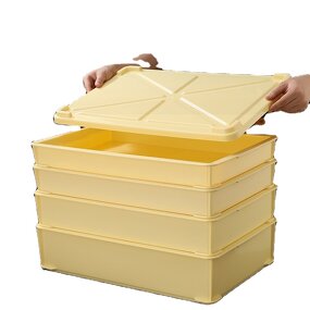 Yellow Pizza Dough Boxes Manufacturer - OEM/ODM Custom Yellow Pizza Dough Boxes Plastic Dough Box Proofing Pizza Tray