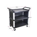 Commercial Kitchen Food Service Cart Factory - OEM/ODM Custom Commercial Kitchen Food Service Cart 3 Tier Utility Trolley