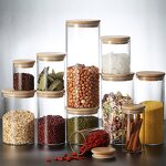 Glass Storage Jar Factory - OEM/ODM Custom Best Price High Borosilicate Glass Food Storage Jar Bamboo Lid 1000ML