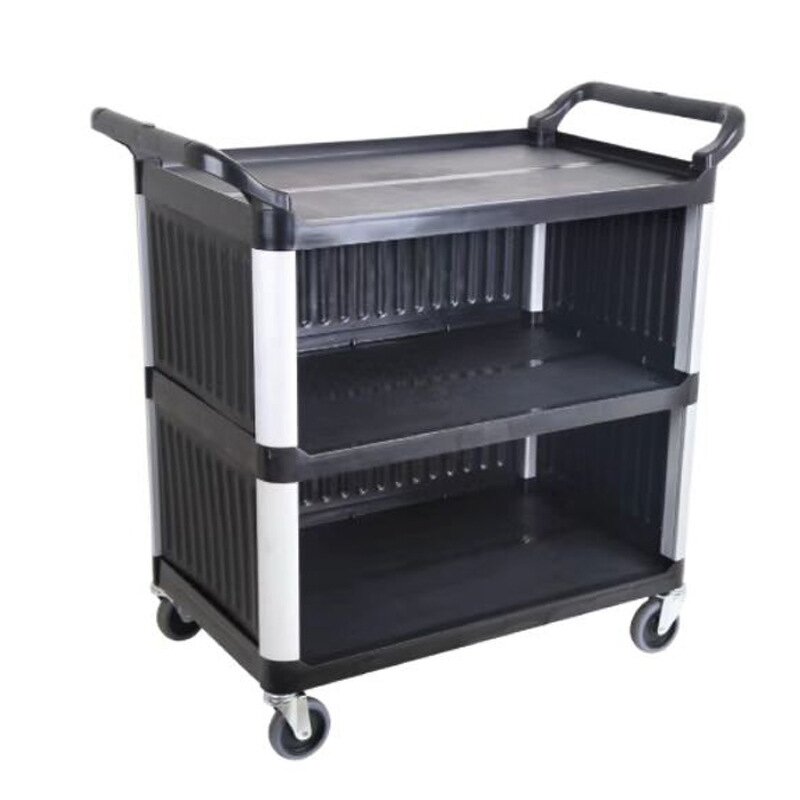Plastic Food Trolley Manufacturer - OEM/ODM Custom Durable 3 Tier Plastic Food and Catering Trolley with Door