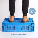 Foldable Plastic Storage Container Manufacturer - OEM/ODM Custom 43 Liter Foldable PP Plastic Mesh Storage Container with Lid