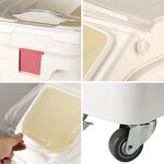 Food Storage Container Box Manufacturer - OEM/ODM Custom Food Storage Container Box Rice Container Cereal Dispenser with Wheel