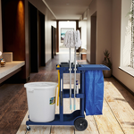 Hotel Cleaning Trolley Factory - OEM/ODM Custom Commercial Hotel Room Cleaning Trolley Multifunctional Plastic Janitorial