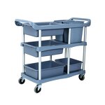 Plastic Food Service Cart Manufacturer - OEM/ODM Custom Latest 3 Tier Plastic Food Service Cart 200kg Load Capacity