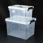 Plastic Storage Box Manufacturer - OEM/ODM Custom Transparent Plastic Storage Box with Handle and Wheels Wholesale