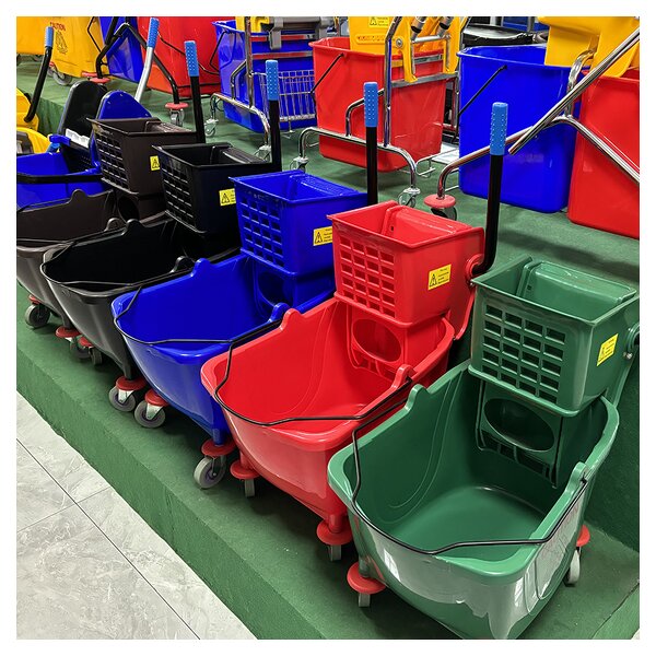 Plastic Wringer Trolley Mop Bucket Manufacturer - OEM/ODM Custom Wholesale Durable Blue Plastic Wringer Trolley Mop Bucket