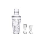 Bar Shaker Cup Factory - OEM/ODM Custom Professional Transparent Plastic 1L Bar Cup for Shaker Bottle Food Grade