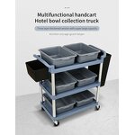 Plastic Service Cart Manufacturer - OEM/ODM Custom Exclusive 3 Tier Plastic Service Cart Durable Kitchen Plate Collector
