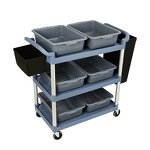 Plastic Food Service Cart Manufacturer - OEM/ODM Custom Latest 3 Tier Plastic Food Service Cart 200kg Load Capacity