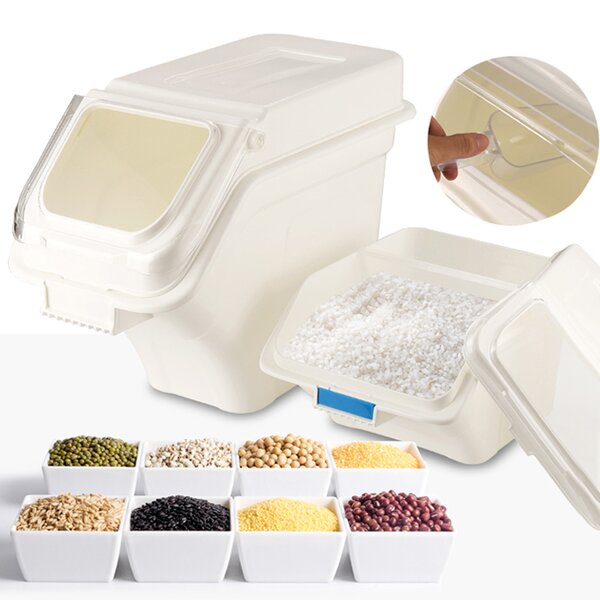 Food Storage Container Box Manufacturer - OEM/ODM Custom Food Storage Container Box Rice Container Cereal Dispenser with Wheel