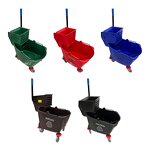 Plastic Wringer Trolley Mop Bucket Manufacturer - OEM/ODM Custom Wholesale Durable Blue Plastic Wringer Trolley Mop Bucket