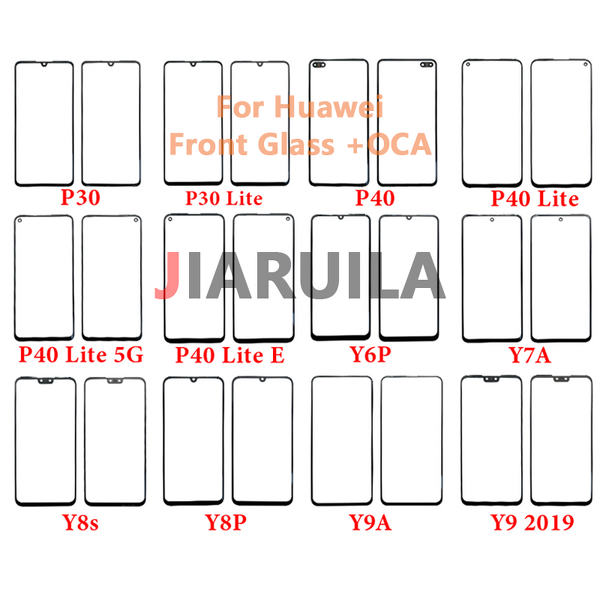 OCA Front Glass Lens Manufacturer - for Huawei P30 P40 Lite E Y6P Y7A Y7P Y8P Y8S Y9 2019 Y9A Y9S Honor 9X LCD Screen