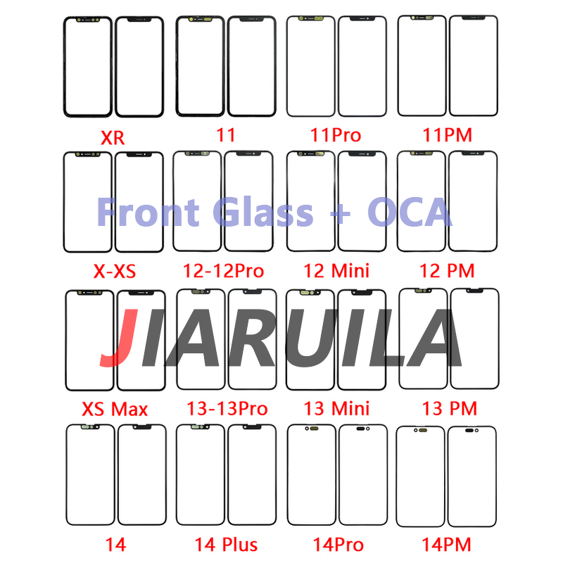 LCD Front Glass Lens OCA Manufacturer - for iPhone 16 15 14 Plus 13 12 11 Pro X XS XS Max Mini Screen Touch Panel Front