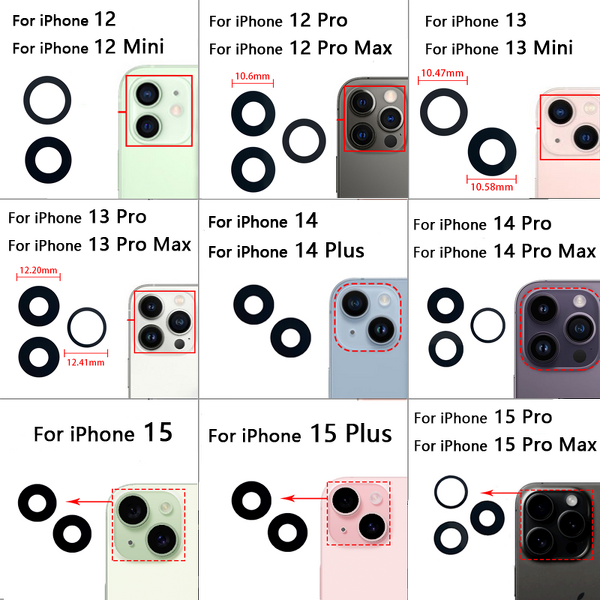 Rear Camera Lens Glass Manufacturer - Wholesale for iPhone 16 15 14 13 12 11 Pro Max 8 7 6S Plus X XR XS Max