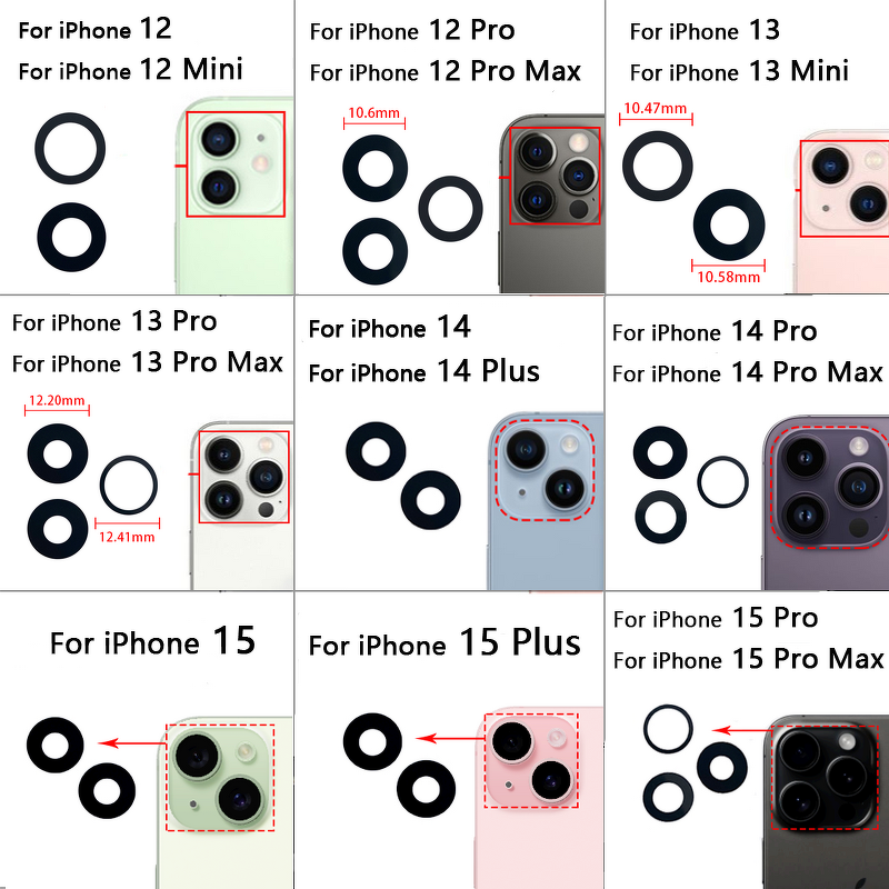 Rear Camera Lens Glass Manufacturer - Wholesale for iPhone 16 15 14 13 12 11 Pro Max 8 7 6S Plus X XR XS Max