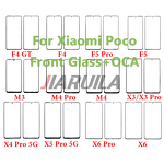 OCA Front Screen Glass Factory - for Xiaomi Poco C40 X6 X5 X4 X3 F5 F4 F3 F2 M5 M4 M3 Pro 5G Touch Outer Panel Lens