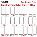 OCA Front Screen Glass Factory - for Xiaomi Poco C40 X6 X5 X4 X3 F5 F4 F3 F2 M5 M4 M3 Pro 5G Touch Outer Panel Lens