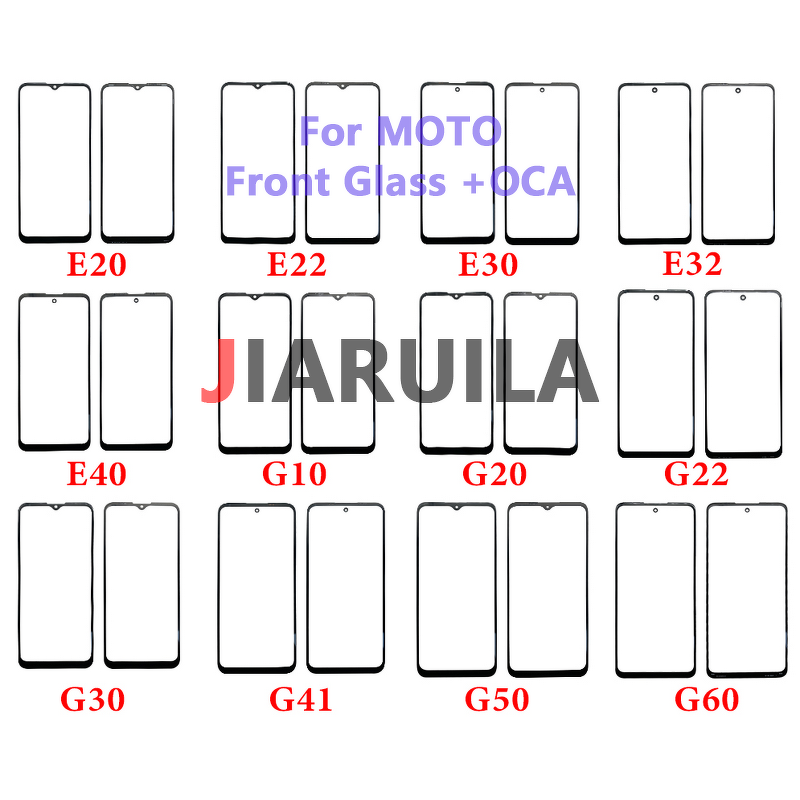 Touch Front Glass With OCA Factory - for Moto E13 E20 E22 E30 E32 E40 G20 G22 G23 G30 G31 G40 G41 G50 G60 Series