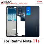 Back Cover Manufacturer - New for Redmi Note 11S Battery Cover+Middle Frame Rear Door Housing Case With Camera Lens+Side Keys