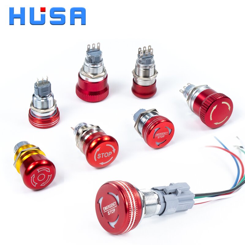 Emergency Stop Push Button Switches Factory - OEM/ODM Custom Hot Selling 2025 Metal E-stop Push Button Switch 16-30mm IP65